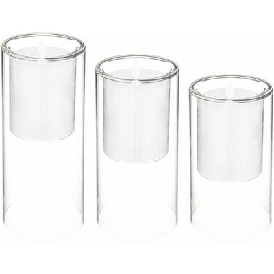 LED-Kerzen mit Glasständern, 3er-Set Image