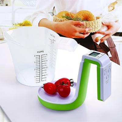 bilancia elettronica da cucina digitale con misurino, bilancia per brocca domestica con misurazione della temperatura con display LCD