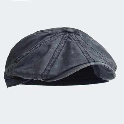 Men's Flat Cap Ascot Hat Newsboy Hat Black Blue Cotton Fashion Casual Street Daily Plain Tightness Adjustable Around 60cm Sunscreen Breathable