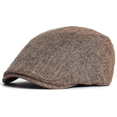 Men's Flat Cap Beret Hat Ascot Hat Newsboy Hat Brown Beige Linen Fashion Casual Street Daily Plain Adjustable Sunscreen Breathable