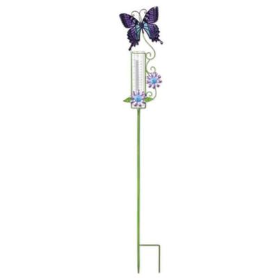 Sunset Vista Designs 425239 - Butterfly Rain Gauge-Purple (94736) Lawn and Garden Animal Stakes