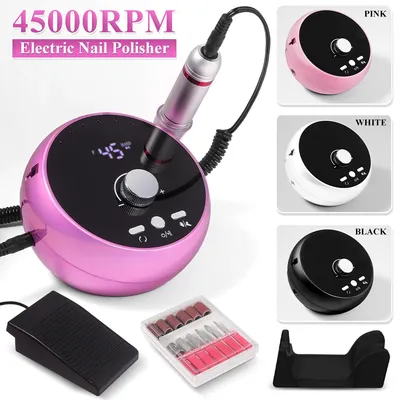 Professional Manicure Drill Machine 45000RPM Electric Nail Drill Machine White Pink Purple Nail