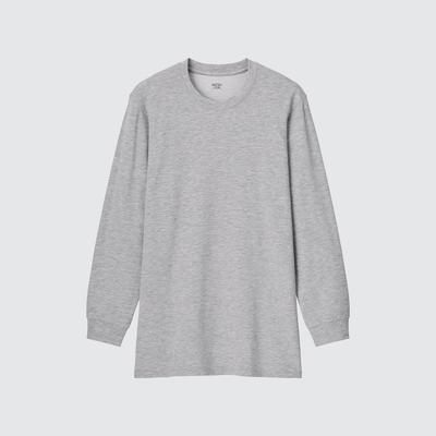 Uniqlo - Cotton Heattech Extra Warm Heather Crew Neck T-Shirt - Gray - XS