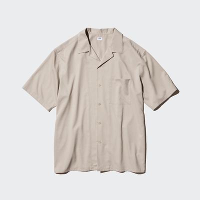 Uniqlo - Modal Short Sleeve Shirt - Beige - XL