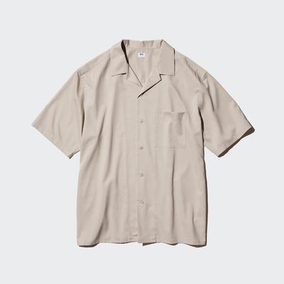 Uniqlo - Modal Short Sleeve Shirt - Beige - XS