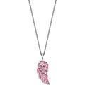 Kette mit Anhänger HERZENGEL "Glitzerflügel, HEN-GLITTERWING", bunt (silberfarben, rosa), Halsketten, Mädchen, Silber 925 (Sterlingsilber), L: 39cm B: 1,25mm, Made in Germany, B:1,25mm