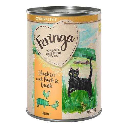 24x400g Chicken, Duck, Pork Country Style Menu Adult Feringa Wet Cat Food