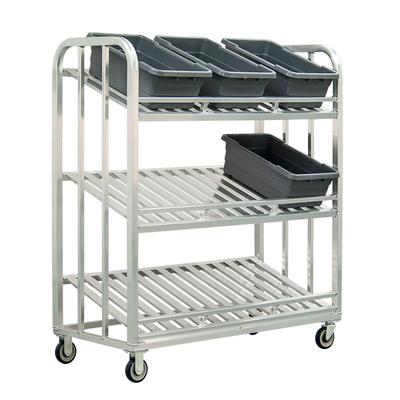 New Age 97476 Picking Cart - 3 Levels, 59" x 26" x 67 1/2"H, Silver