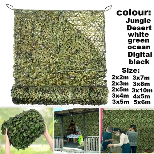 Filet de camouflage gazébo filet de camouflage ombre filet décoration de jardin filet vert jungle camouflage blanc camouflage beige