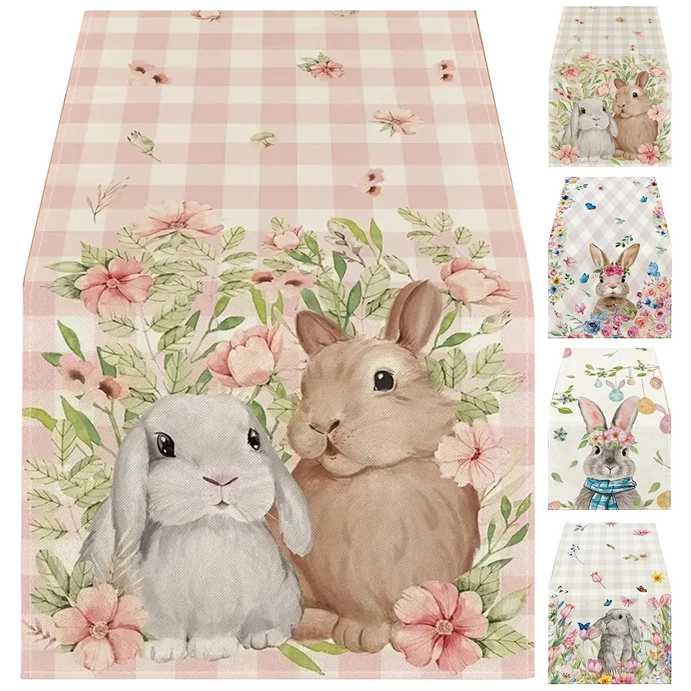 Wasch bare Rechteck Tischdecke Ostern Kaninchen Rechteck Tischdecke dekorative Tischdecke niedlichen Hasen Tischdecke für Esstisch Image
