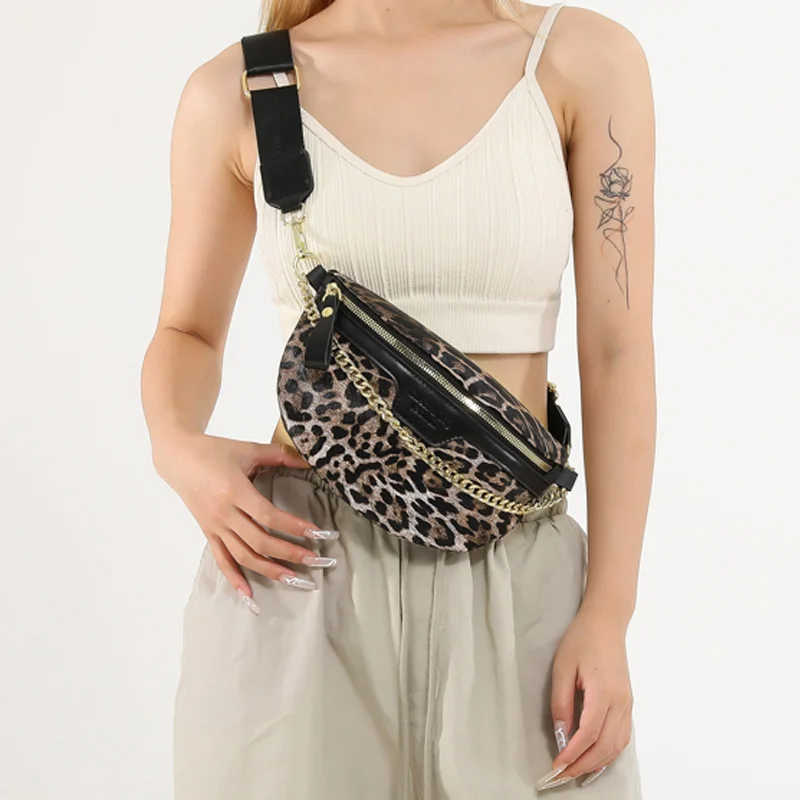 Sac de taille imprimé léopard pour femmes, sac banane à la mode, sacs à bandoulière de bonne qualité, sac de poitrine Simple, sac de téléphone pour dames