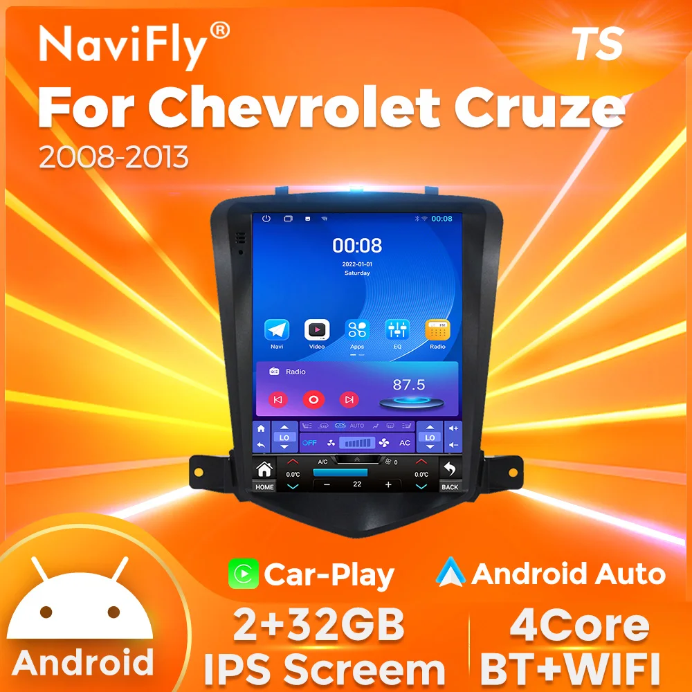 2 din Auto Android 9,7 Zoll Tesla-Stil vertikalen Touchscreen Radio Para Auto Stereo Carplay für Chevrolet Cruze J300 2008-2014 auto intelligentes system autoradio car acesssories gps tracker auto Image