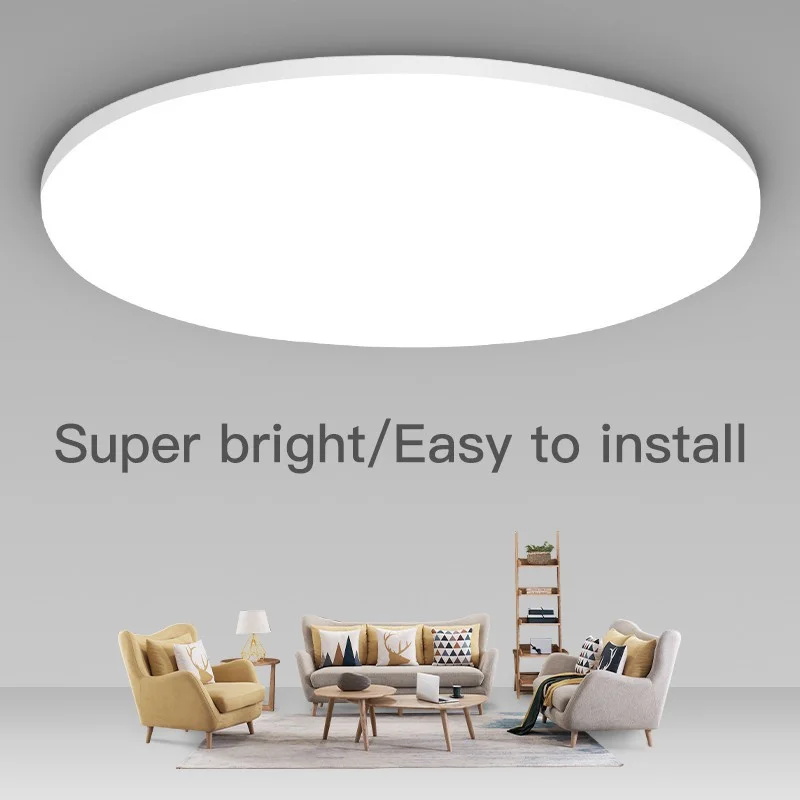 Superhelle Deckenleuchte, LED, 15–50 W, für den Innenbereich, Glanz-Panel-Lampe, Küche, Schlafzimmer, Wohnzimmer, Dekor, moderner 220 V-Deckenleuchter