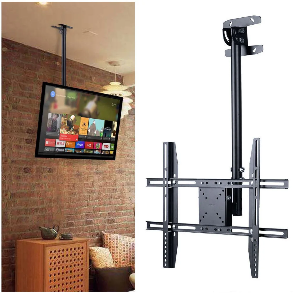 Decken-TV-Wandhalterung, neigbar, drehbar, für 26–65 Zoll LCD-LED-Plasma-Monitor, Panel, Bildschirmgewicht, Kapazität 66 Pfund