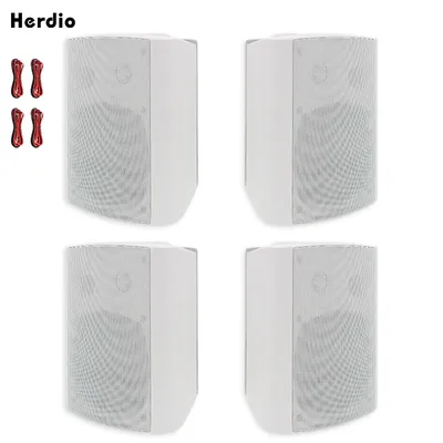 Herdio 5.25'' 600 Watts Passive Speakers Full Range Stereo Wired Waterproof Wall Mount Speakers with