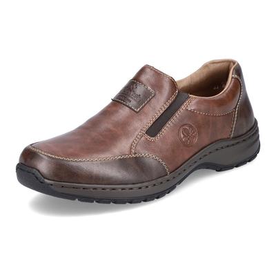 Slipper RIEKER, Herren, Gr. 44, braun (braun, used), Lederimitat, used, casual, Schuhe, in bequemer Weite G (weit) Image