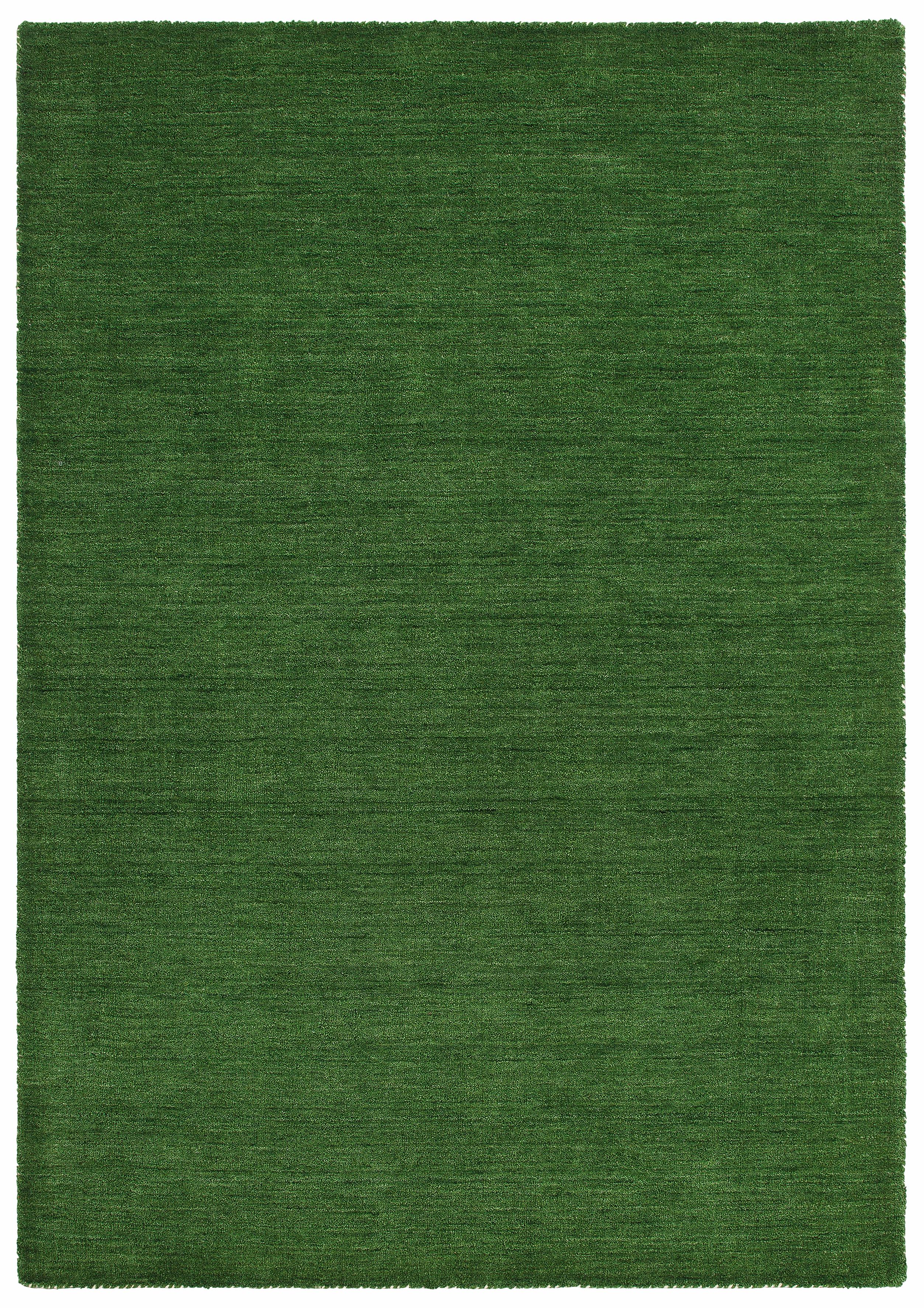 Wollteppich THEKO "Gabbeh Uni, Handweb Teppich, meliert, reine Wolle, handgewebt" Gr. 3, grün (dunkelgrün), B:120cm H:14mm L:180cm, Wolle, Teppiche, Schlafzimmer, Wohnzimmer, Esszimmer, auch als Läufer oder rund Image