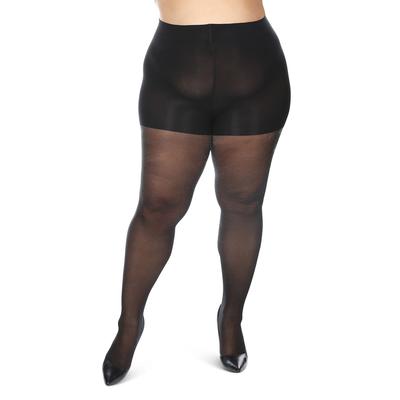 Plus Size Women's Memoi Sparkle Sheer Control Top Tights by MeMoi in Black (Size 26/28)