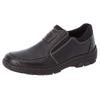 Slipper RIEKER, Herren, Gr. 42, schwarz, Lederimitat, unifarben, klassisch, Schuhe, mit weichem Schaftabschluss