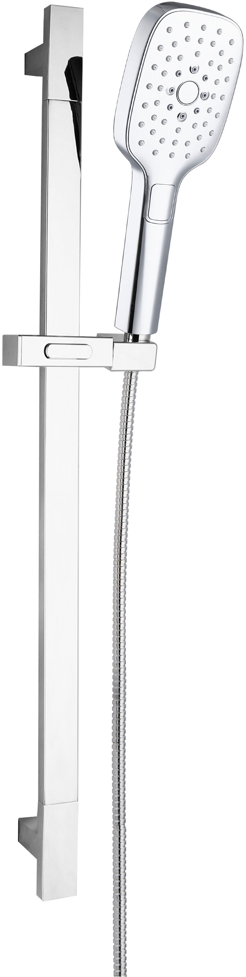 Duschbrause MARWELL "QUATTRO II", silber, B:9,3cm H:71cm, Duschköpfe, mit Duschstange mit stufenlos verstellbarem Stangengleiter