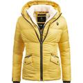 Winterjacke NAVAHOO "Megan", Damen, Gr. XS (34), gelb, Oberstoff: 100% Polyester, Futter: 100% Polyester, Wattierung: 100% Polyester, Ärmelfutter: 100% Polyester, Kunstpelz: 90% Polyacryl, 10% Polyester, clean, modisch, tailliert hüftbedeckend,...