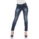 Röhrenjeans HEINE, Damen, Gr. 20, Kurzgrößen, blau (blau denim), 95% Baumwolle, 3% Polyester, 2% Elasthan, Miedereinsatz:15% Elasthan, 85% Polyamid, unifarben, lang, Jeans