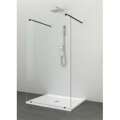 Walk-in-Dusche SANOTECHNIK "Freedom I Black", schwarz, B:117cm H:195cm, Duschwände