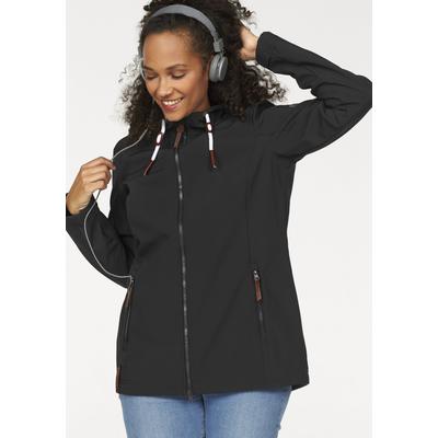 Softshelljacke OCEAN SPORTSWEAR, Damen, Gr. 54, schwarz (schwarz (softshelljacke aus nachhaltigem material)), Softshell, Obermaterial: 96% Polyester, 4% Elasthan. Innenseite: 100% Polyester, sportlich, Po-bedeckend, Langarm verstellbar,mit... Image