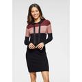 Strickkleid LAURA SCOTT, Damen, Gr. 42, N-Gr, bunt (schwarz, bordeaux, gestreift), Strick, Obermaterial: 50% Viskose, 28% Polyester, 22% Polyamid, feminin, figurumspielend kurz, Langarm Bündchen, Kleider, für festliche Anlässe und Theaterbesuche,...
