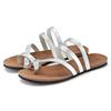 Zehentrenner LASCANA, Damen, Gr. 37, silber (silberfarben), Obermaterial: 100% Rindsleder. Futter: 100% Lederimitat. Decksohle: 100% Rindsleder. Laufsohle: 100% Synthetik, leicht glänzend, casual, Schuhe Zehentrenner Dianette, Sandale, Pantolette...