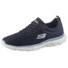 Sneaker SKECHERS "FLEX APPEAL 4.0 BRILLINAT VIEW", Damen, Gr. 39, blau (navy), Textil, Lederimitat, sportlich, Schuhe, Freizeitschuh, Halbschuh, Schnürschuh mit Air Cooled Memory Foam