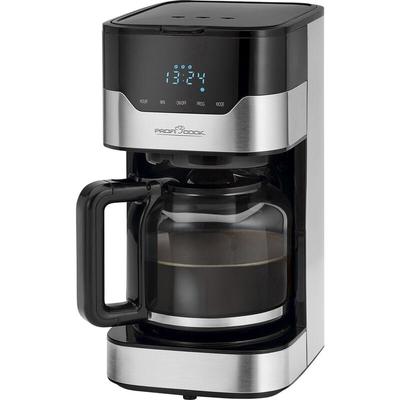 Profi Cook pc-ka 1169 Kaffeemaschine Edelstahl, Schwarz Fassungsvermögen Tassen=14 Glaskanne