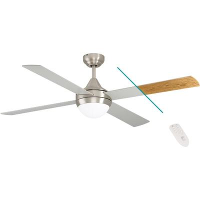 Deckenventilator varadero, 4 Flügel Ventilator mit Licht, Wendeflügel aus mdf in Silber oder Eiche, Image