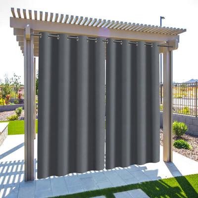 Outdoor Vorhang 2er-Set 132 x 213cm Gardinen Outdoorvorhänge Blickdicht mit Ösen, Garten Patio Image