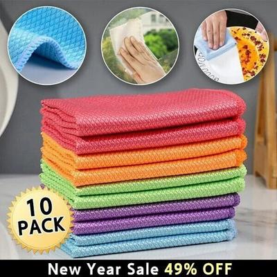 5/10/20pcs Streak-Free Miracle Cleaning Cloths - Reusable Super Absorbent, Lint-Free, Reusable Chemical-Free for All Surfaces