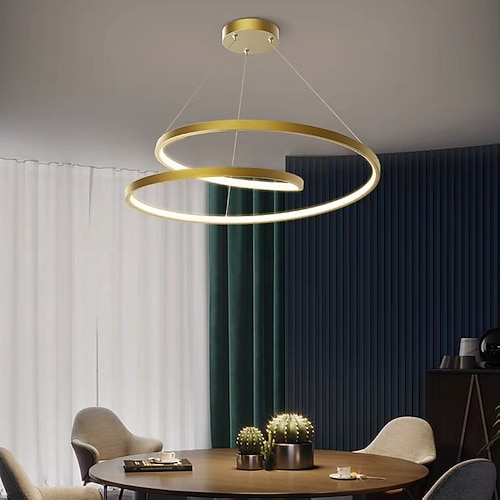 lampada a sospensione a led ring circle desig 24.1 1-light ring circle design dimmerabile alluminio finiture verniciate lussuoso stile moderno sala da pranzo camera da letto lampade a sospensione in