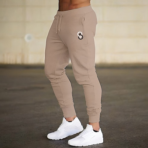 Herren Jogginghosen Jogginghose Sporthose Fitnesshose Kordelzug Tasche Elastischer Bund Hosen Innen Outdoor Sport Outdoor Herbst Winter Weich Atmungsaktiv Marathon Training Gehen Figurbetonter Image