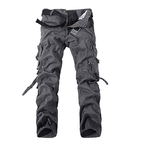 Herren Cargohose Cargohosen Taktische Hose Hose Hosen Knopf Multi Pocket Glatt tragbar Outdoor Täglich Campen und Wandern Modisch Klassisch Armeegrün Gras-Grün Image