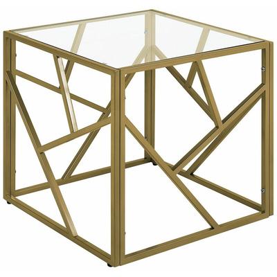 Beliani - Beistelltisch Gold Transparent Metall Pulverbeschichtet Zahlreichen Streben Quadratisch Image