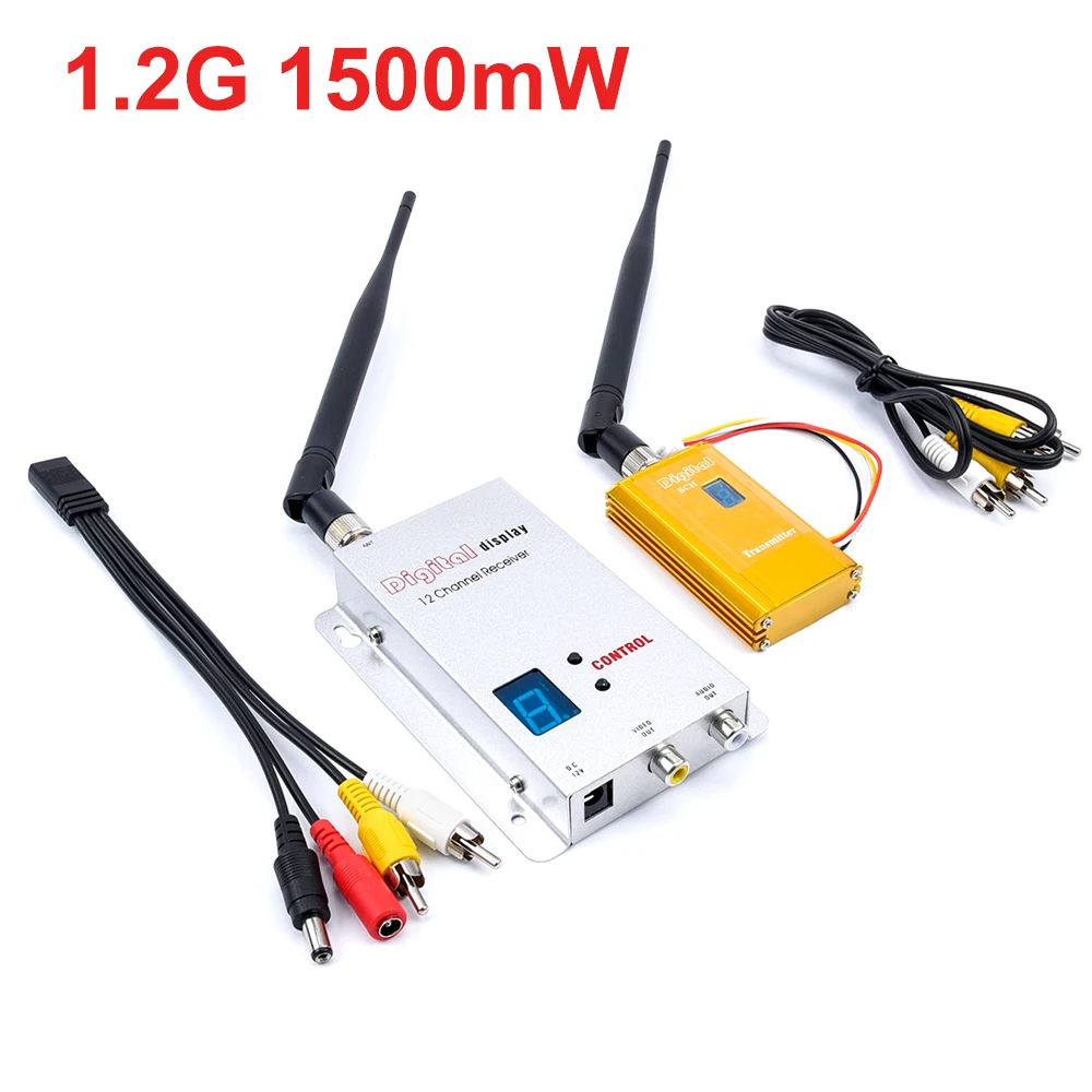 FPV 1,2 Ghz 1,2G 8CH 1500 mw Wireless AV Sender TV Audio Video Sender Empfänger Für QAV250 250 FPV RC Quadcopter Image