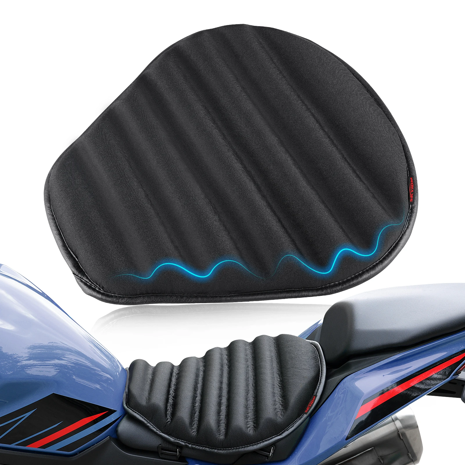 Gewelltes Motorrad Sitzkissen Arge 3D Waben struktur Drucken tlastung & atmungsaktives Motorrad Tpe Gel Sitzpolster für lange Fahrten
