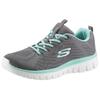 Sneaker SKECHERS "Graceful - Get Connected", Damen, Gr. 39, grau (grau, mint), Textil, sportlich, Schuhe, Freizeitschuh, Halbschuh, Schnürschuh mit Memory Foam