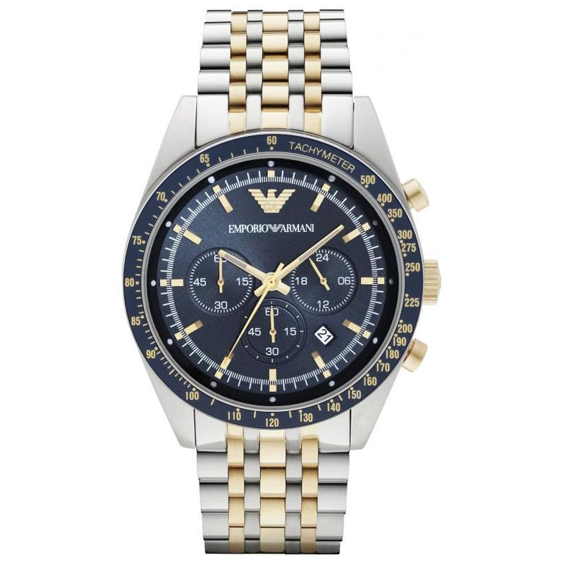 Armani Mens AR8030 Watch - Silver & Gold Stainless Steel - One Size