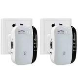 2 PACK WiFi Extender Signal Booster Up to 2640sq.ft The Newest Generation Wireless Internet Repeater Long Range Amplifier with Ethernet Port Access Point 1-Tap Setup Alexa Compatible N300
