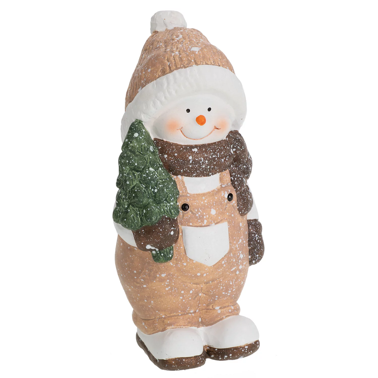 Figurine déco "bonhomme de neige", terracotta, 17 cm