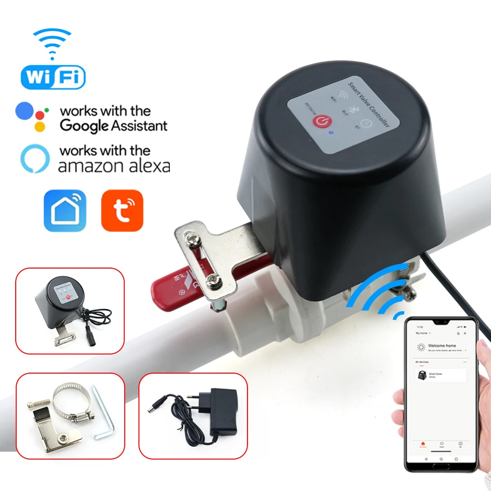 Tuya Smart WiFi Gas Ventil Manuell Öffnen Ventil Manipulator Steuerung Hause Automatische Abschaltung Gas Controller Arbeit mit Alexa Image