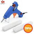 JCD 20W pistolet à colle thermofusible bricolage Mini pistolets industriels domestiques température de chaleur outil de réparation électrique avec 20 pièces bâtons de colle de 7mm