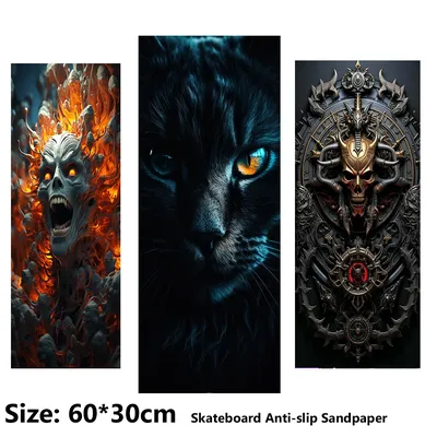 Warrior Skull Pattern Electric Scooter Anti-slip Sticker Sandpaper Skateboard Grip Tape Sheet