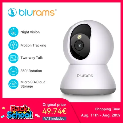 blurams Pet Camera 2K, 360° Indoor Security Camera, Dog Camera with Phone App, PTZ Cameras for Home Security Indoor, No plug