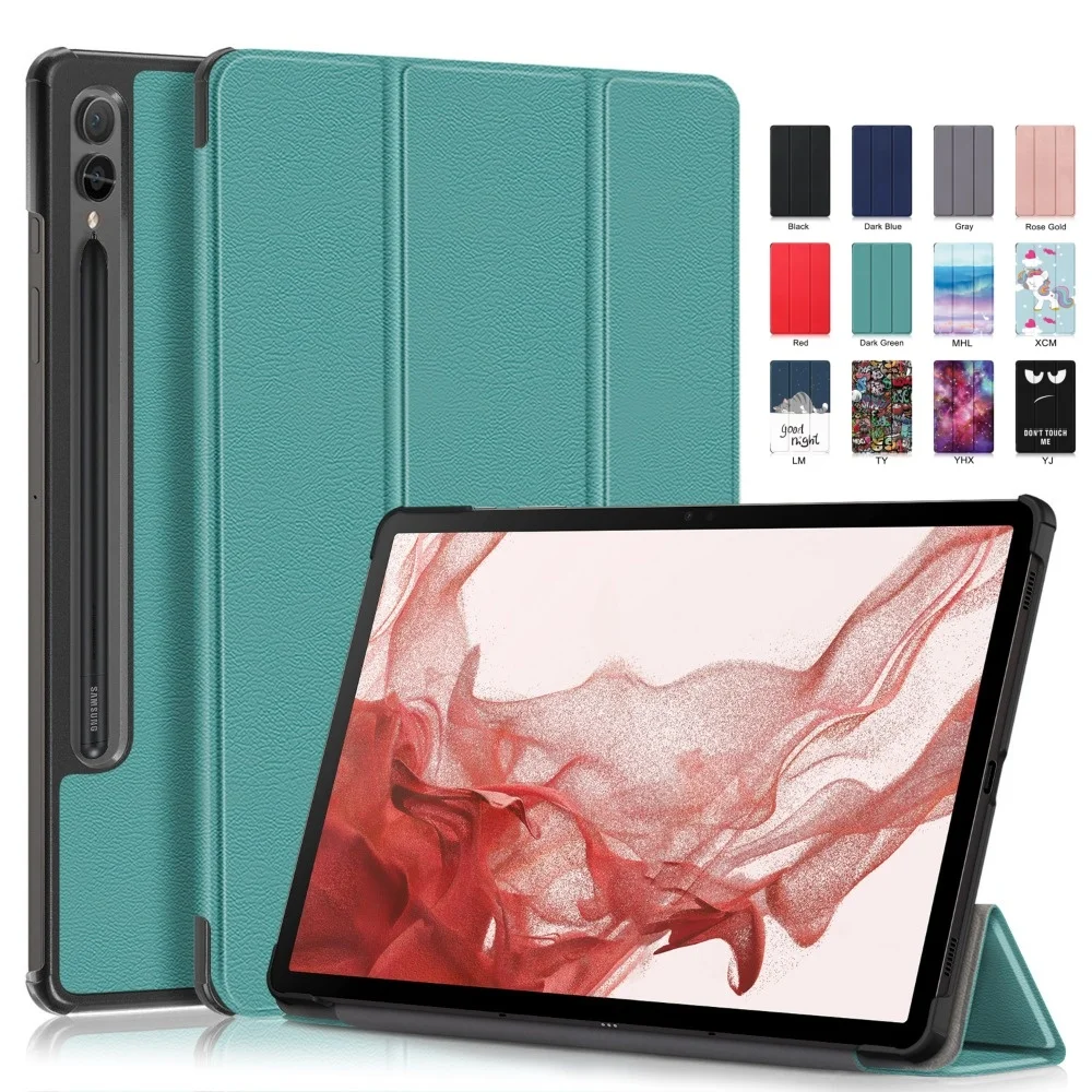 Neu für samsung tab s9 fe plus fall 12.4 "tri-klapp ständer magnetische smart abdeckung für coque galaxy tab s9 fe s9 plus fall Image